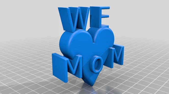 objet imprimer 3D fete des meres coeur love maman