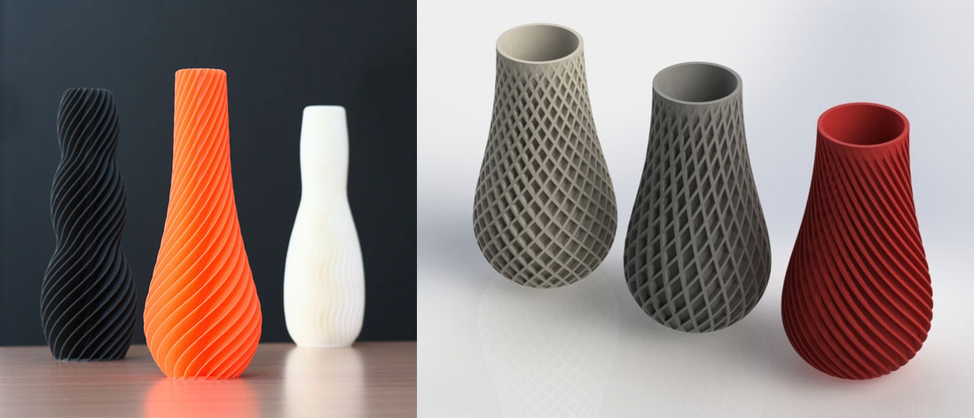 objet imprimer 3D fete des meres vase fleur