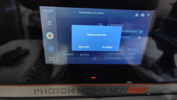 test Anycubic Photon Mono M7 Pro capteur de force