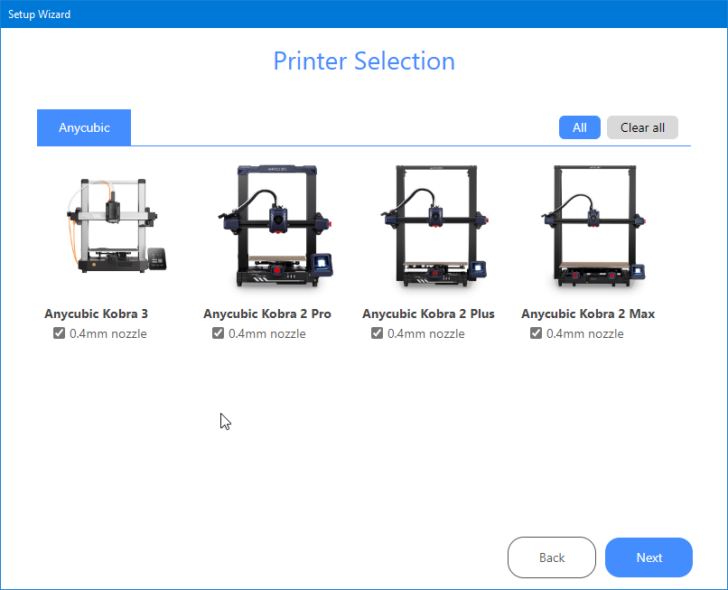 Kobra 3 Combo AnycubicSlicerNext v1.0.0 2024 08 17 09 53 06 Setup Wizard
