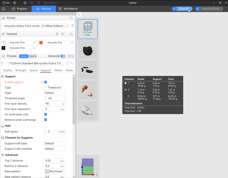 Dechets Anycubic Slicer v1.4.4 Apercu 2024 08 19 00 42 31 Untitled AnycubicSlicer