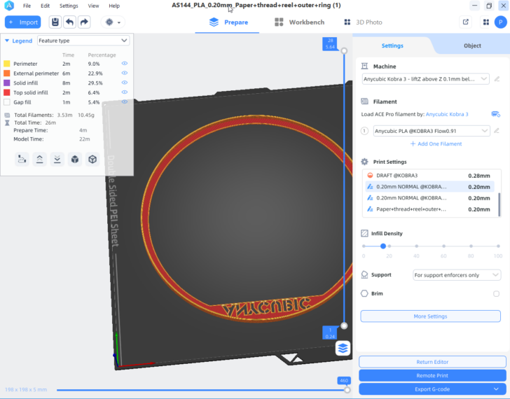 Kobra 3 Combo Print PLA Anycubic Paper Thread Reel Outer Ring 2024 08 07 23 16 44
