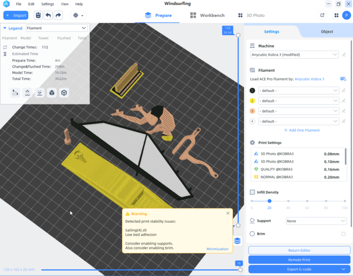 Print PLA Windsurfing Anycubic Motion Kit 2024 08 14 14 07 18
