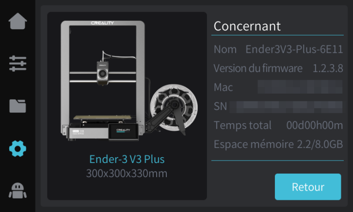 Ender 3 V3 Plus TestPrint Sur eMMC Firmware v1.2.3.8 e3v3p screen 2024 08 27 14 56 38