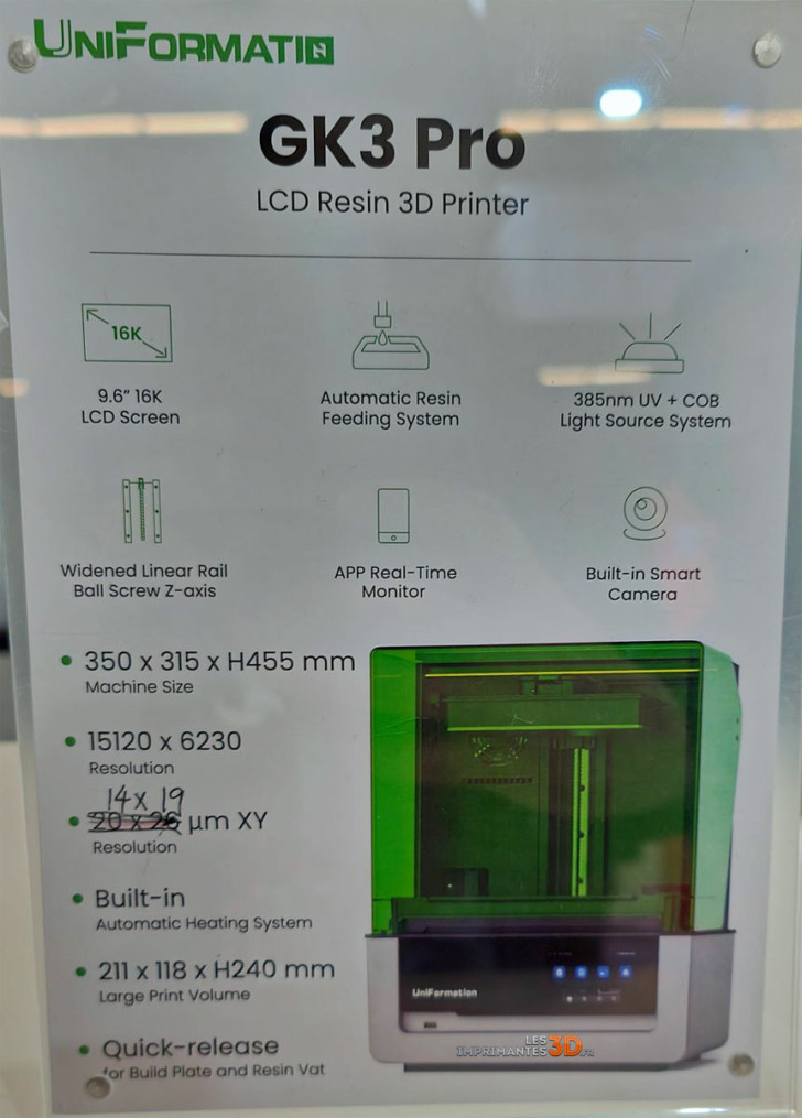 Formnext UniFormation GK3 Pro specs