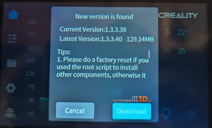 test Creality K1 SE firmware update